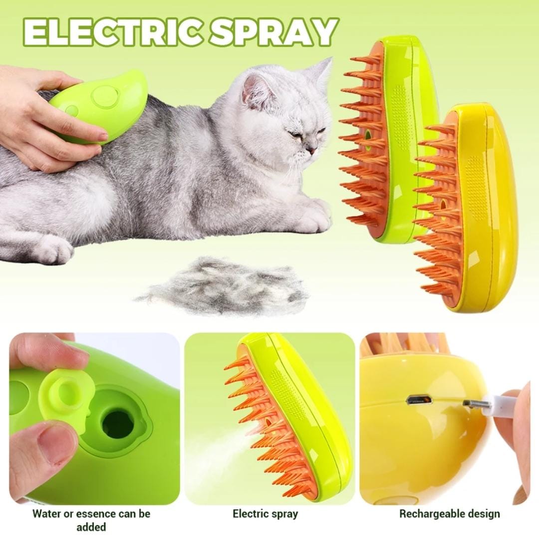 Cepillo Vaporizador 3 en 1 Para Mascotas